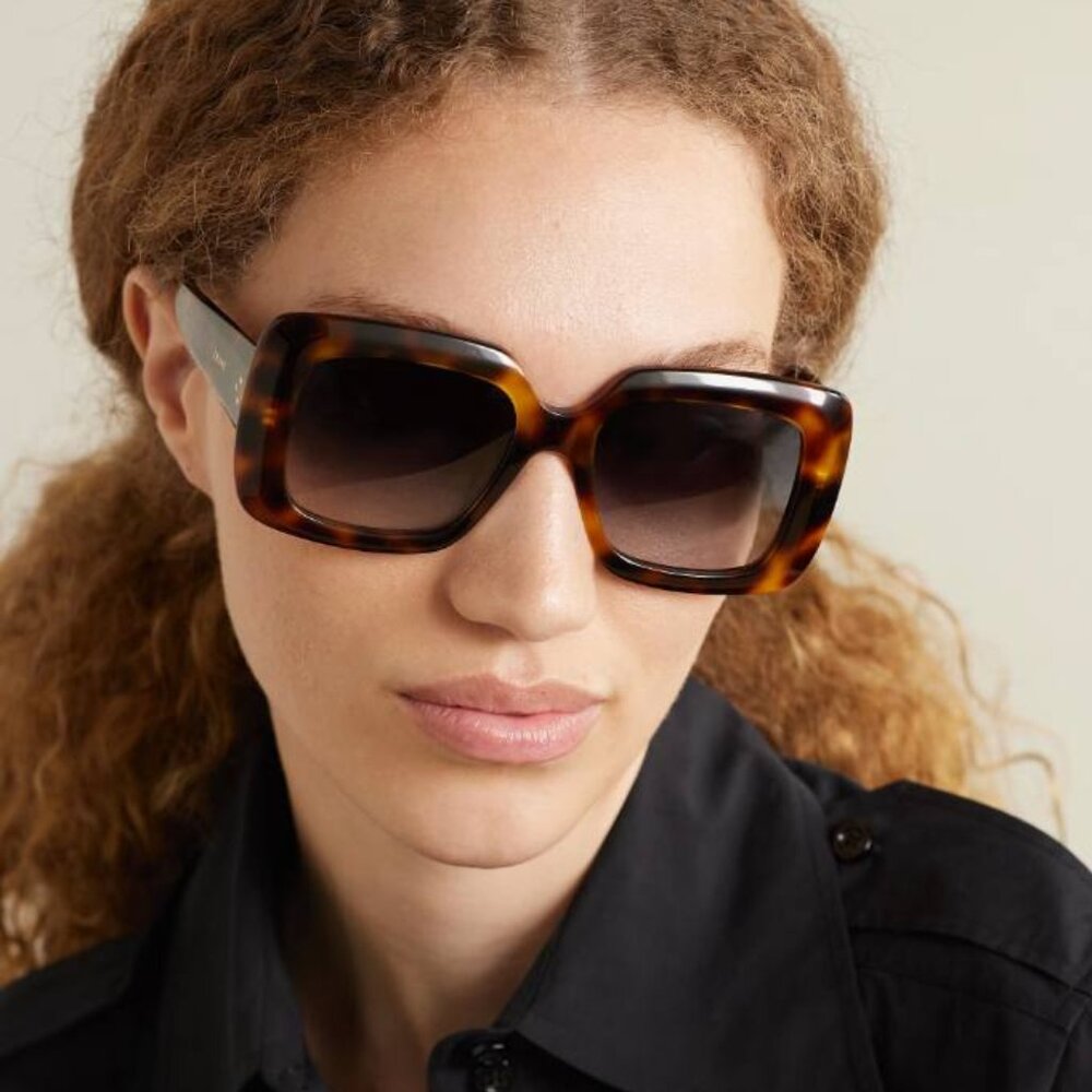 Celine CL40263I 93B Sunglasses Teal Square Frame, Grey Gradient Lenses - Picture 3 of 10